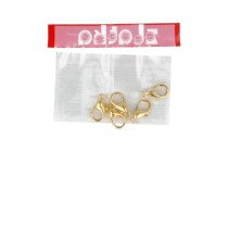  Замок для бус "карабин" средний DS-01/5 12 мм 5 шт №01 под золото