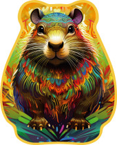 " ФРЕЯ" PZLF- 005 Пазл фигурный деревянный " Яркий капибара" 156 элемент. 