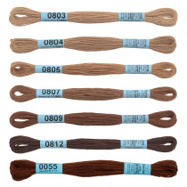 Нитки для вышивания Gamma набор мулине " СПЕКТР" 100% хлопок 7 x 8 м chocolate