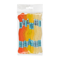 Нитки для вышивания Gamma набор мулине № 10 100% хлопок 9 цв. x 8 м Желто- оранжевый